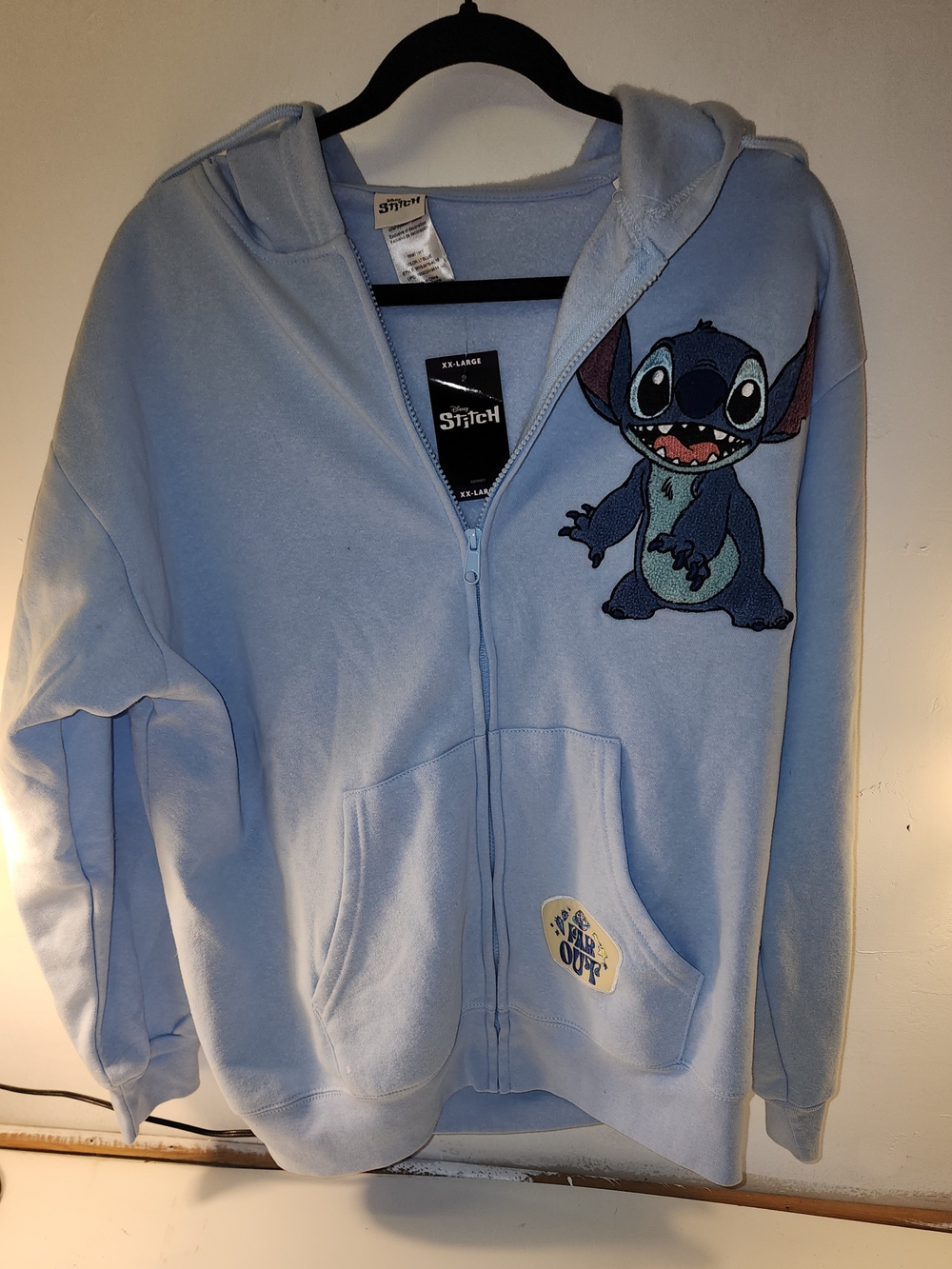 Disney Light Blue Stitch Full-Zip Hoodie for Kids